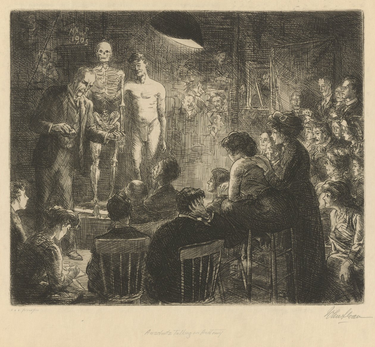 Anschutz Anatomi Üzerine Konuşuyor by John French Sloan