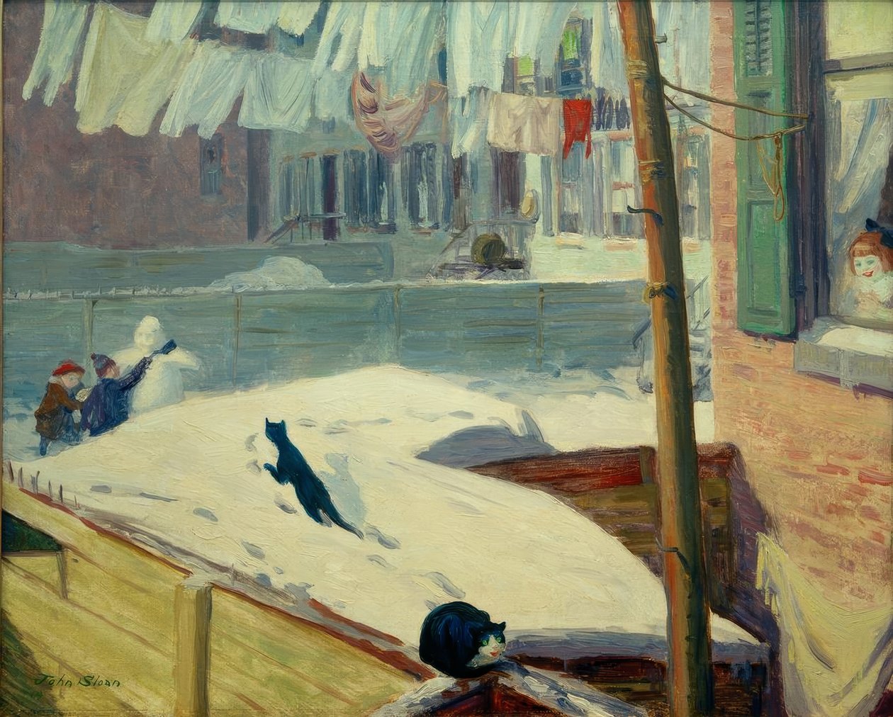 Arka bahçeler, Greenwich Köyü by John French Sloan