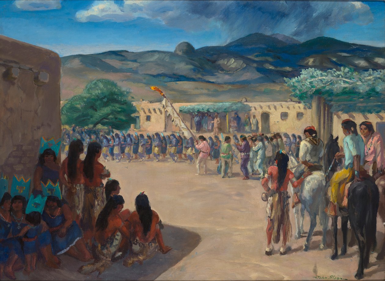 Cochiti Pueblo, New Mexico'da Dans by John French Sloan