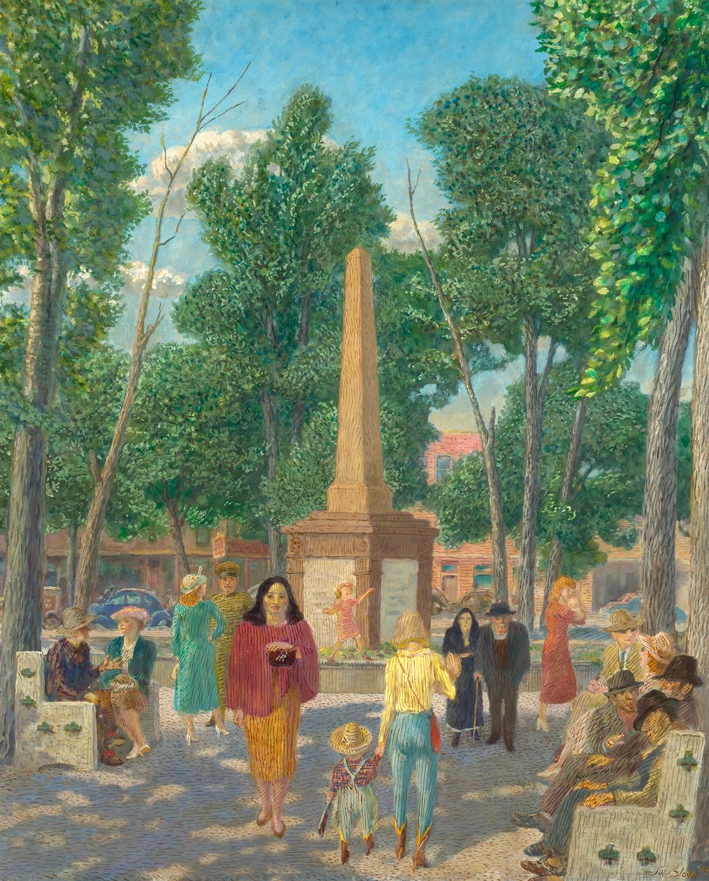 New York, Plaza'daki Anıt by John French Sloan
