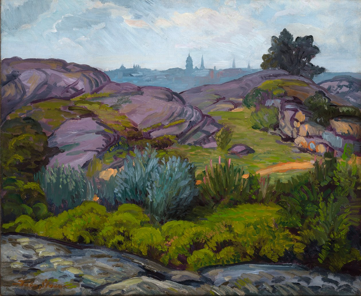 Kayaların ve Çalıların Arasındaki Yol by John French Sloan