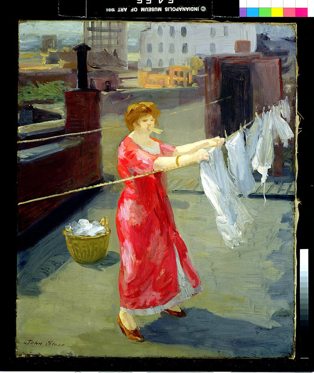 Çatıdaki Kırmızı Kimono by John French Sloan