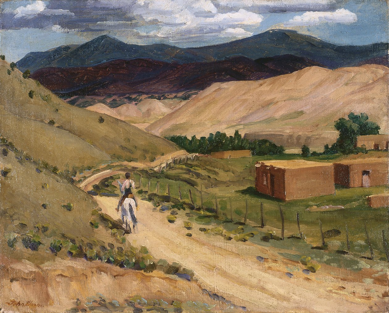 Chimayo'ya giden yol by John French Sloan