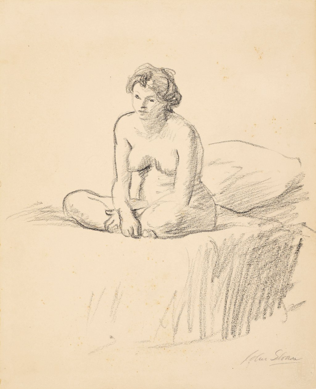 Oturmuş Çıplak by John French Sloan
