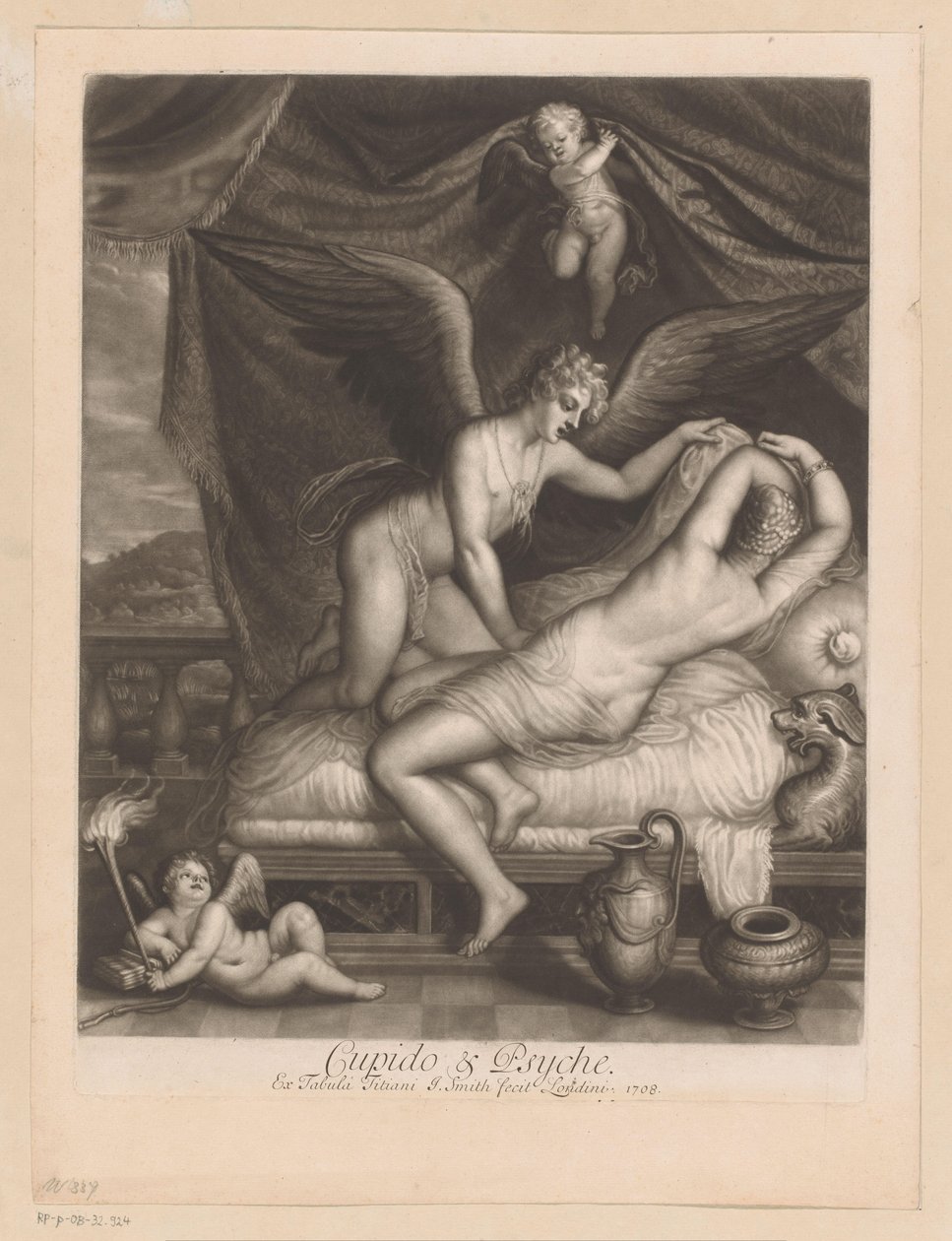 Aşk tanrısı ve Psyche yatakta Cupid & Psyche (nesne üzerindeki başlık) tanrıların aşk işleri (dizi adı) Tanrıların Aşkları (dizi adı) by John Smith