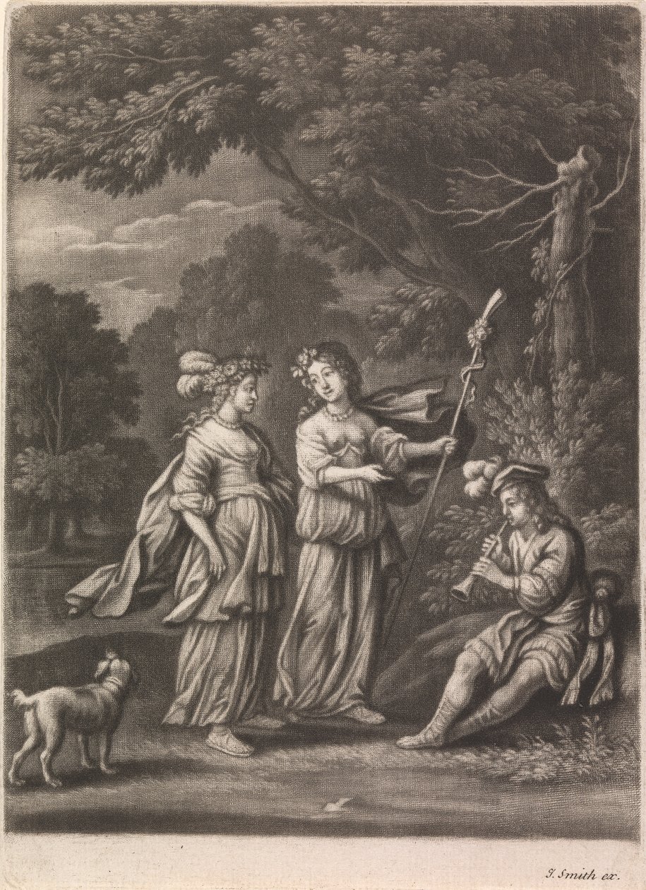 Şam Oyuncusu ile Pastoral Sahne by John Smith