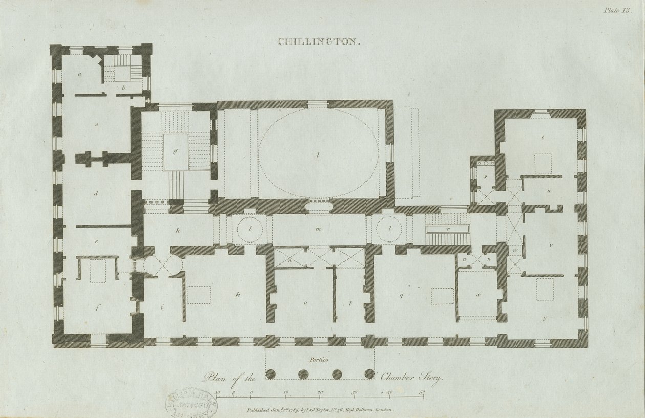 Chillington Salonu: gravür by John Soane