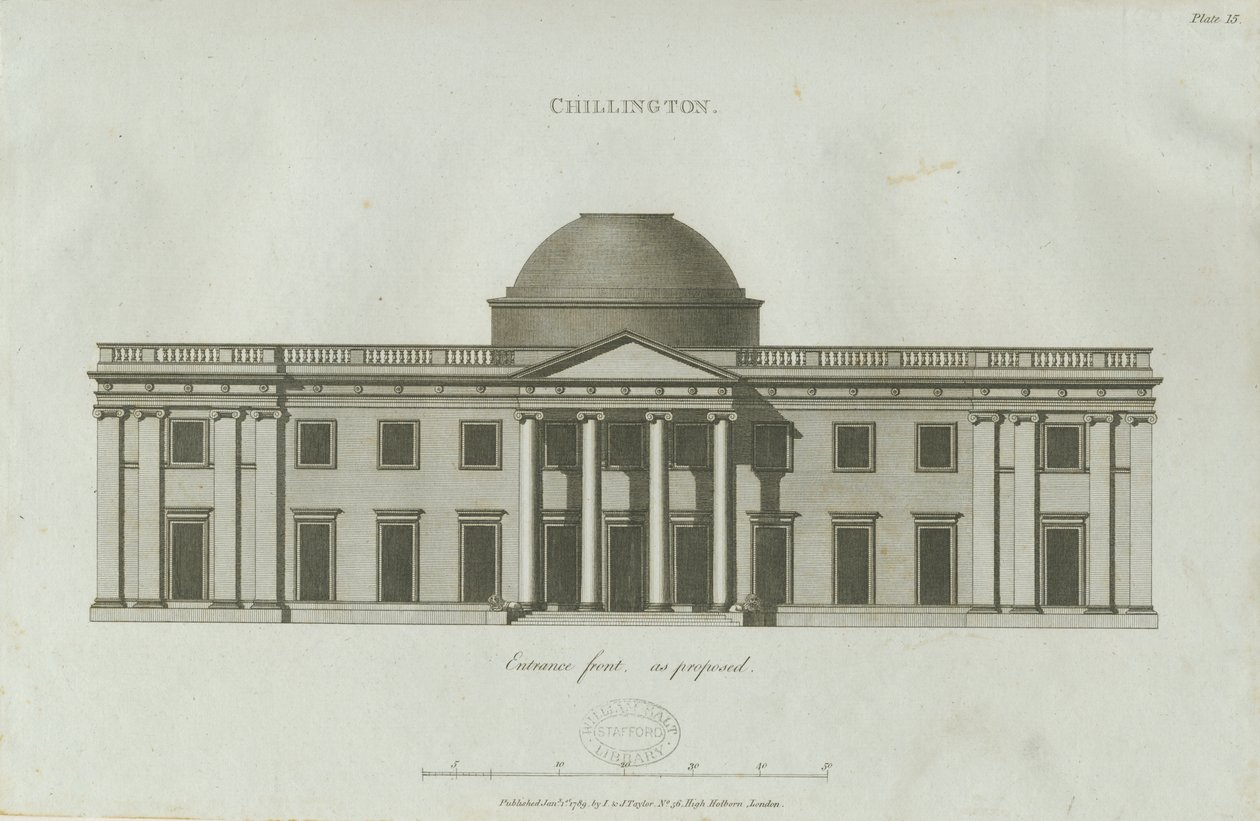 Chillington Salonu: gravür by John Soane