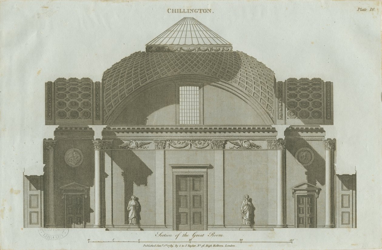 Chillington Salonu: gravür by John Soane