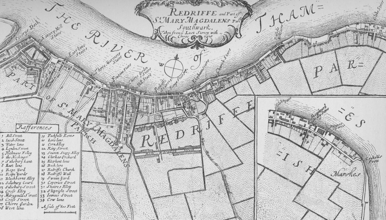 Rotherhithe Planı, 1755, 1912. Sanatçılar: Bilinmiyor, John Stow. by John Stow