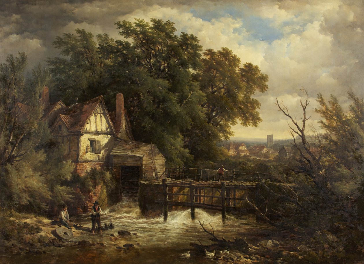 Bir Surrey Mill Çayı (tuval üzerine yağlı boya) by John Syer