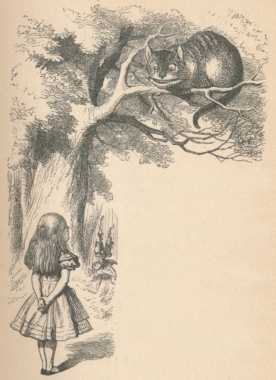 Alice ve Cheshire Kedisi, 1889 by John Tenniel