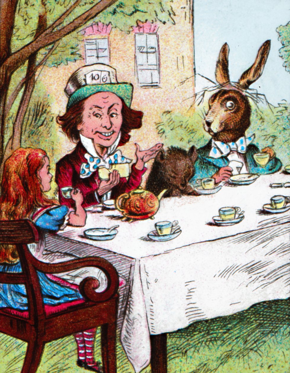 Alice, Çılgın Şapkacılar Çay Partisi'nde, c1910 by John Tenniel