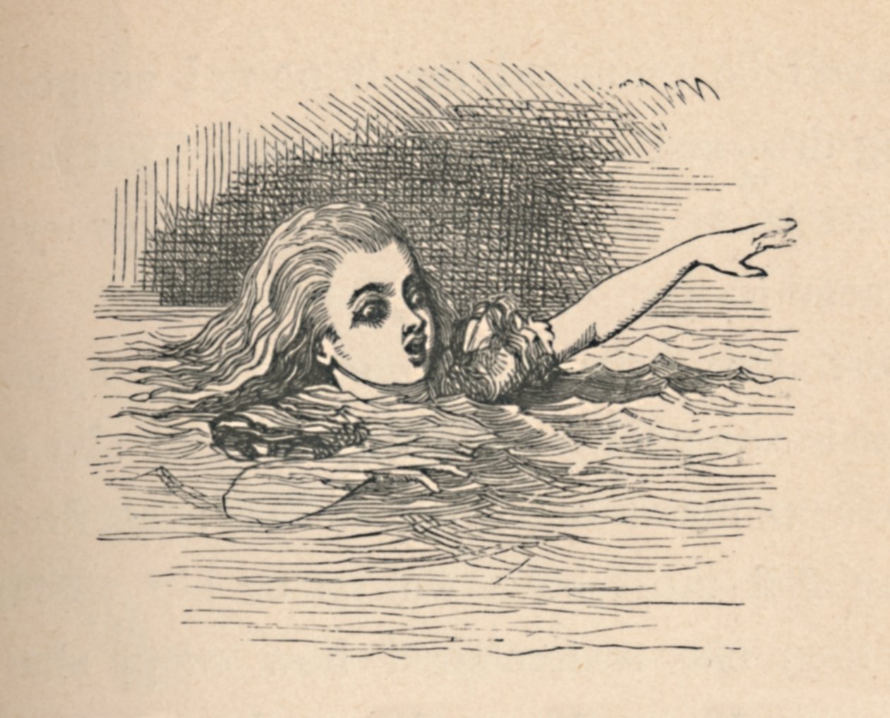 Alice gözyaşı denizinde, 1889 by John Tenniel