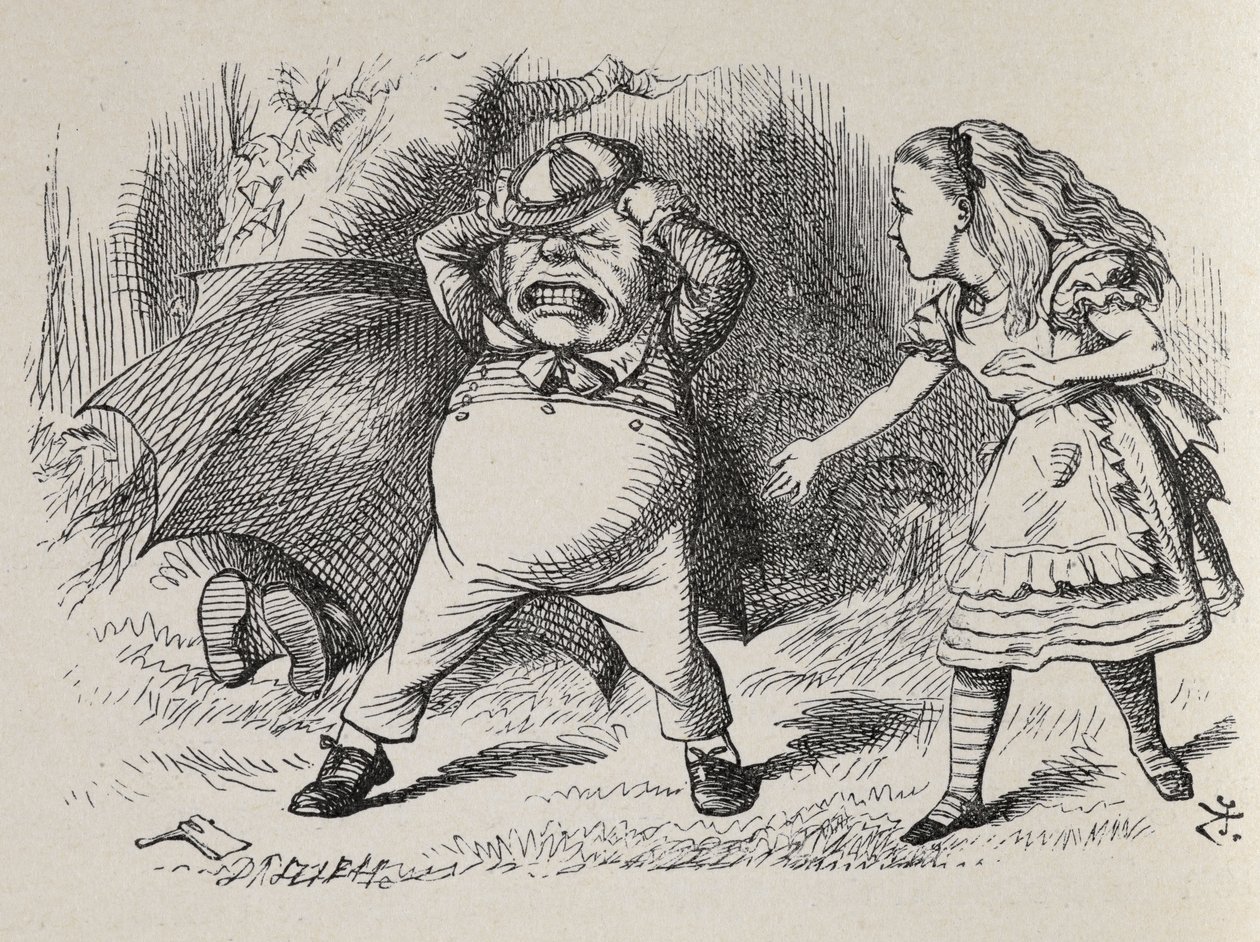 Alice, Kızgın Tweedledum ile ve Tweedledee
