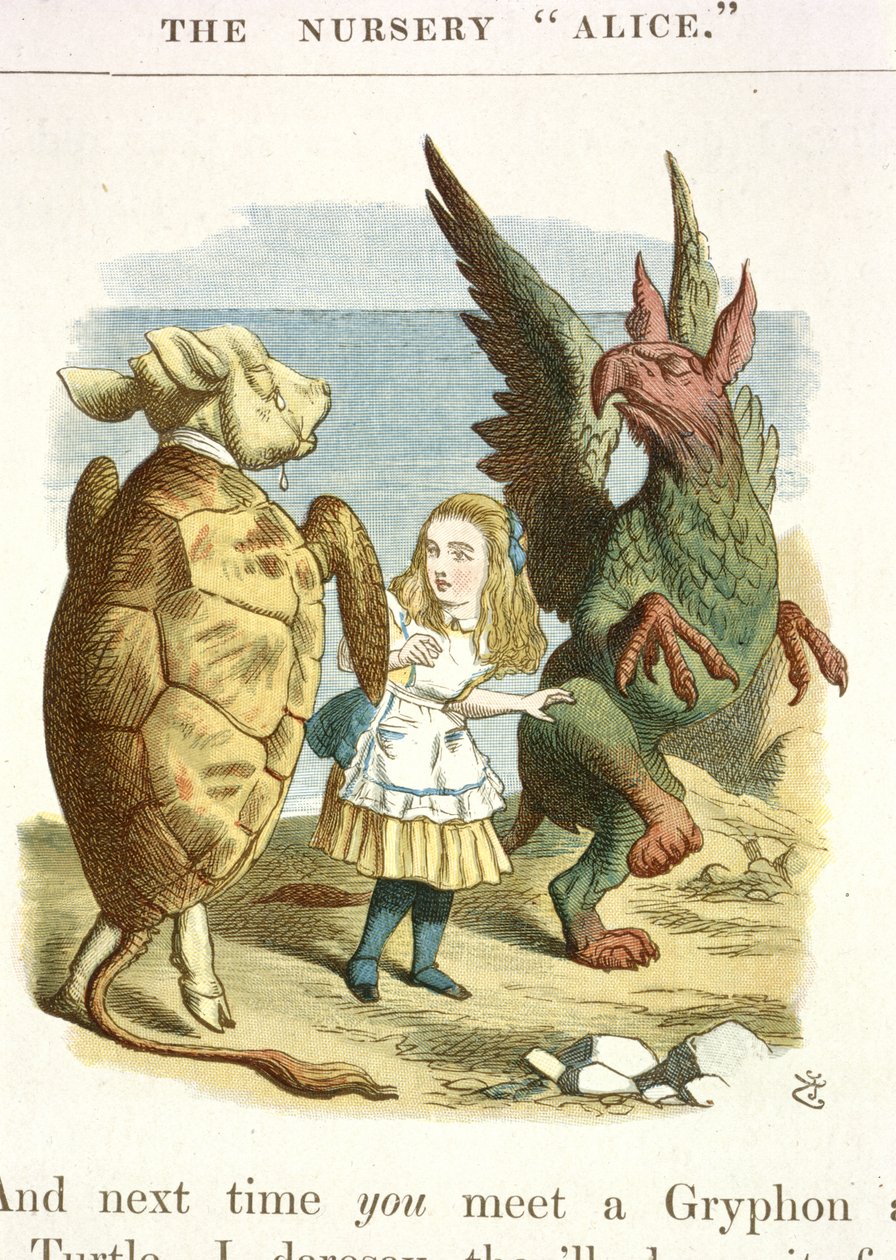Sahte Kaplumbağa ve Grifon by John Tenniel