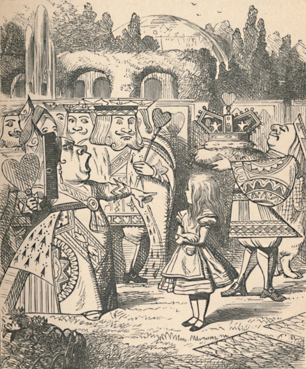 Başını kaldır! Alice ve Kızıl Kraliçe, 1889 by John Tenniel