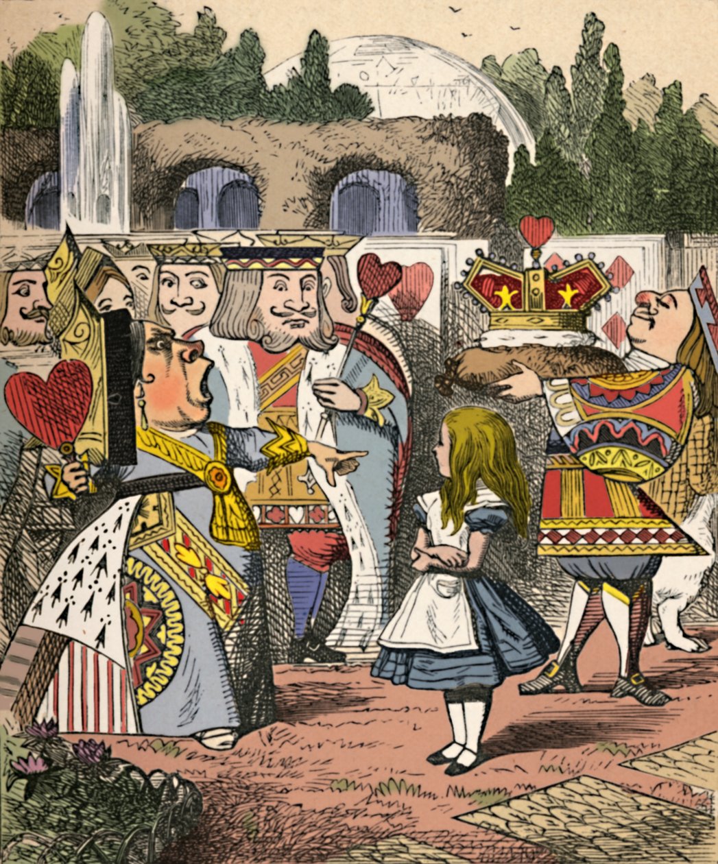 Başını kaldır! Alice ve Kızıl Kraliçe, 1889 by John Tenniel