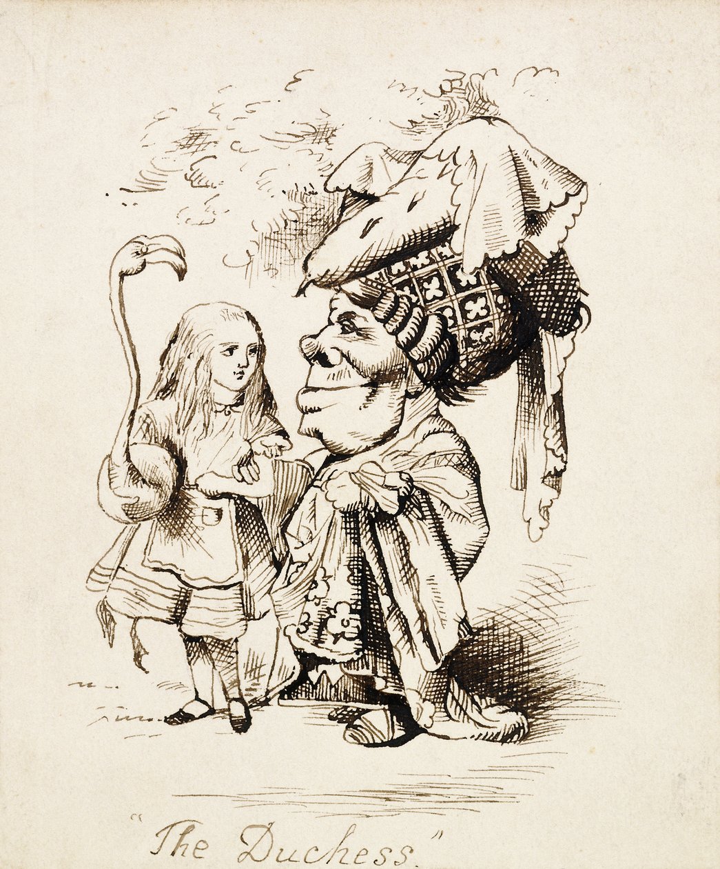 Düşes, c.1865 (kalem ve kahverengi mürekkep) by John Tenniel
