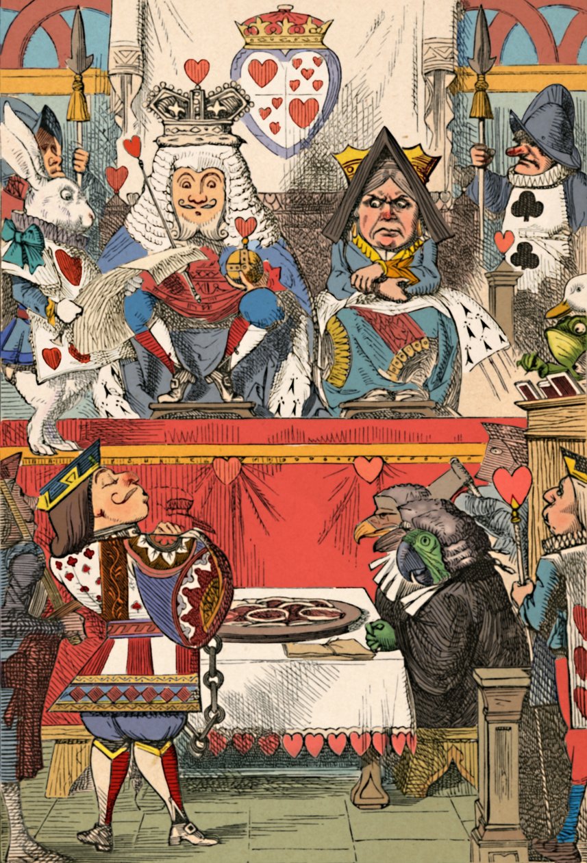 Kral ve Kupa Kraliçesi Mahkemede, 1889 by John Tenniel