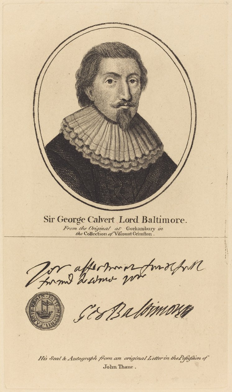 Sir George Calvert, Lord Baltimore by John Thane