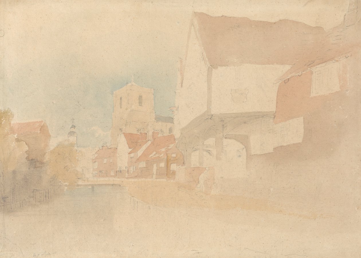 Waltham Abbey'den Bir Görünüm, Herts, Essex by John Thirtle