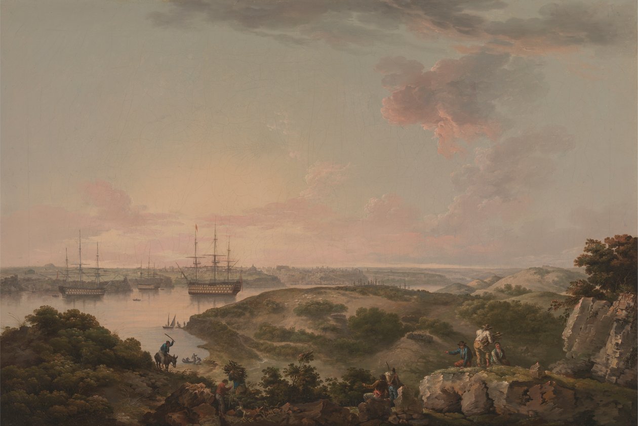 Port Mahon, Minorka, İngiliz Savaş Adamları ile Çapa'da by John Thomas Serres