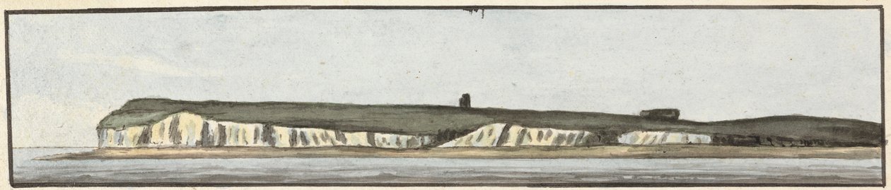 The North Foreland (bir binek üzerindeki üç çizimden biri) by John Thomas Serres