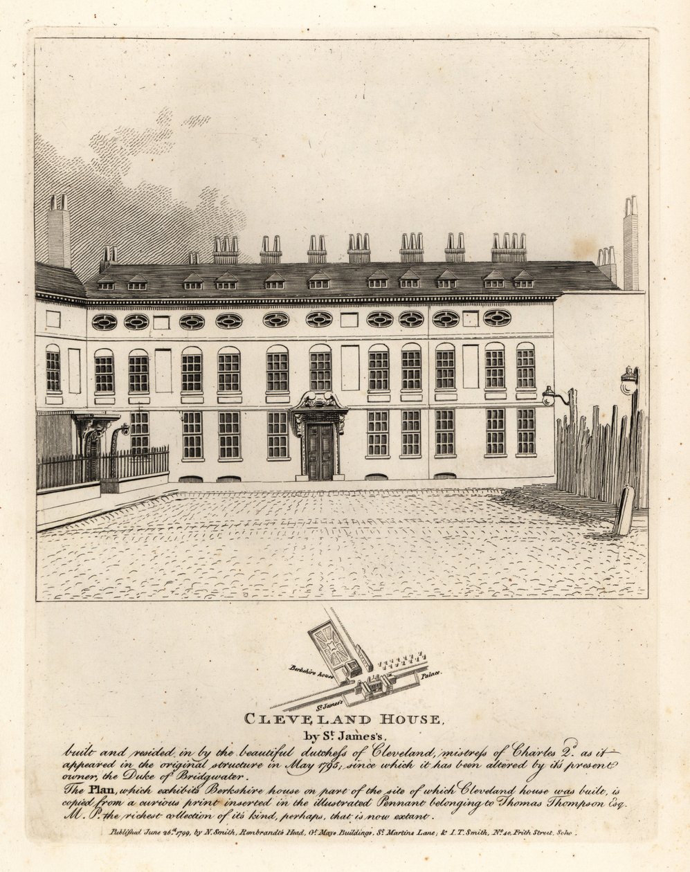 Cleveland House, St James Sarayı, Londra by John Thomas Smith