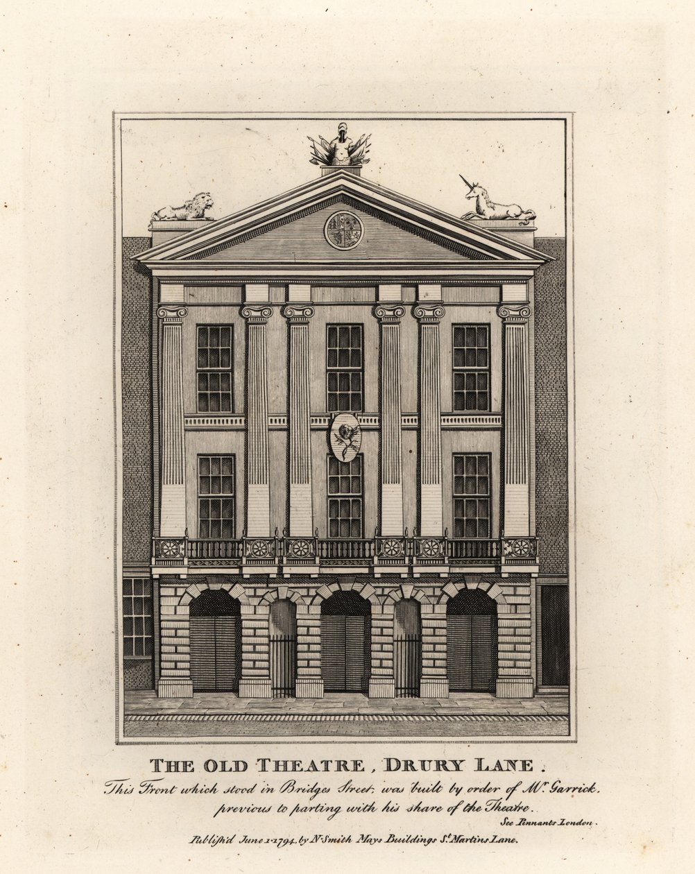 Eski Tiyatronun Önü, Drury Lane by John Thomas Smith