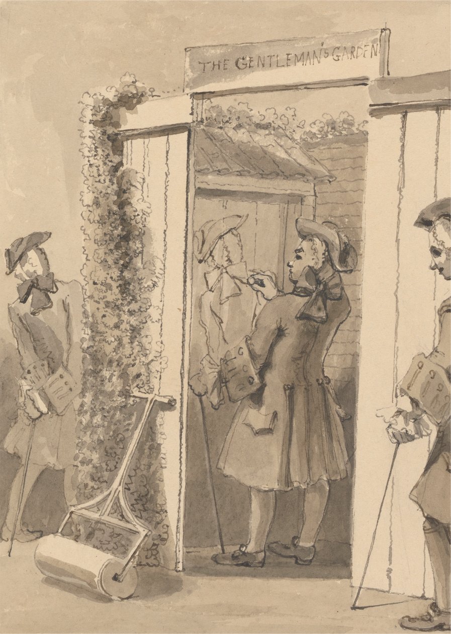 Hogarth Zamanının Dışında Kalarak Bir Mekanın Kapısına Sahabesinin Figürünü Çizer, Bütün Dostları Büyük Hayranlık Görür by John Thomas Smith