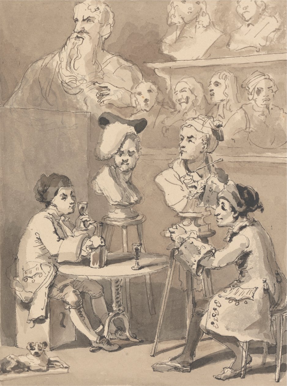 Büstü için Roubiliac'a Oturan Hogarth by John Thomas Smith