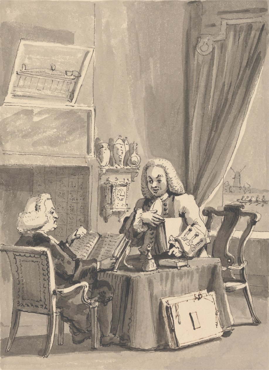 Hogarth, Patron Piskoposu Hoadley'den MS'sine Gözden Geçirmesini İstiyor. "Güzelliğin Analizi" by John Thomas Smith