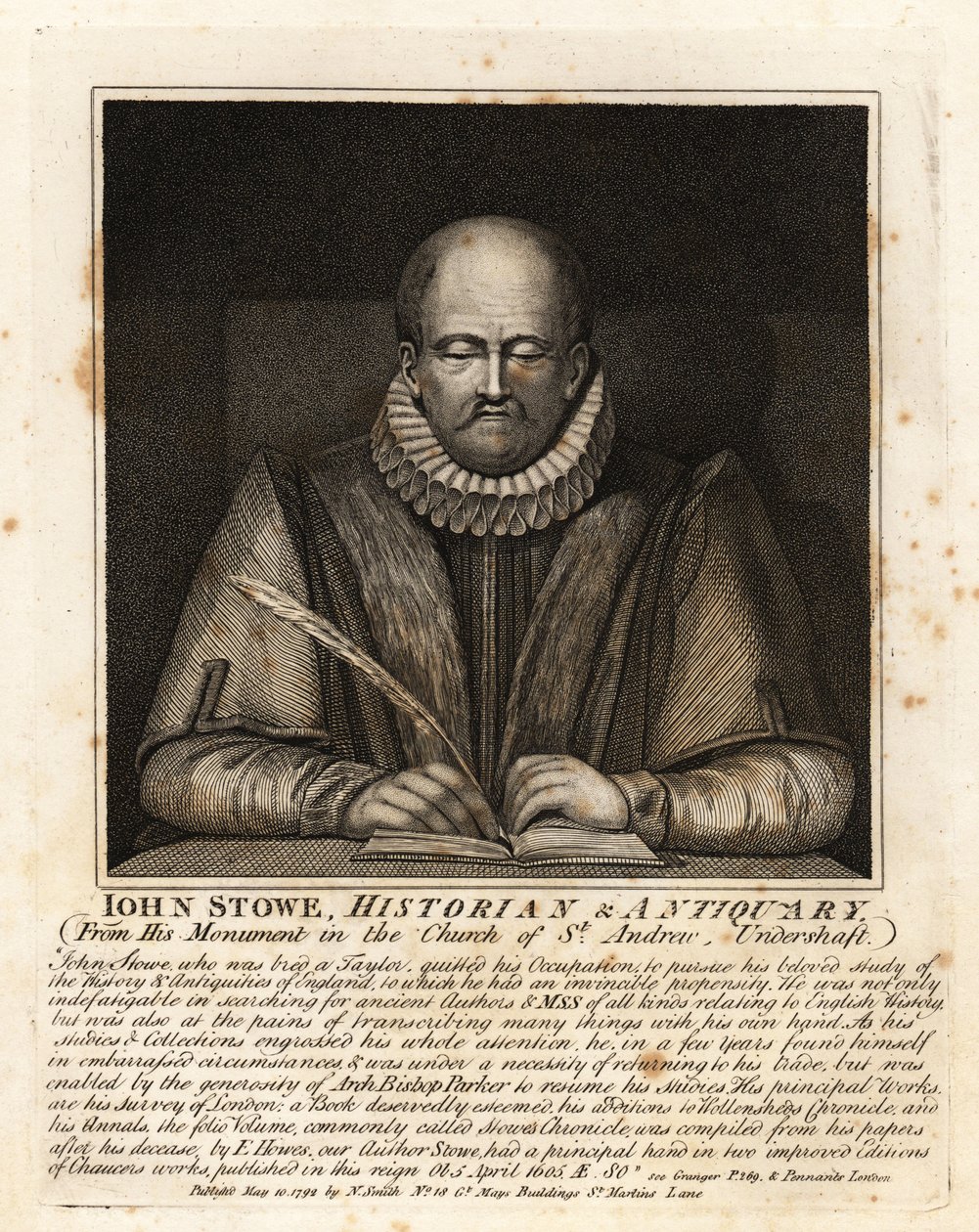 John Stowe, Tarihçi ve Antikacı by John Thomas Smith