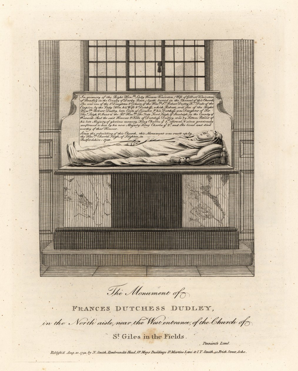 Leydi Frances Kniveton Anıtı, Dudley Düşesi, Sir Gilbert Kniveton