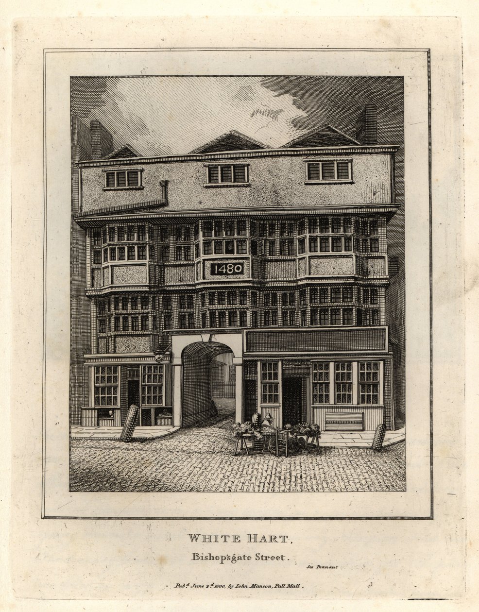 White Hart, Bishopsgate Caddesi by John Thomas Smith