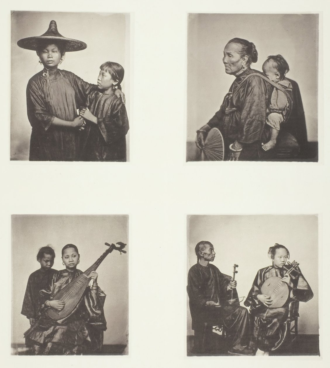 Tekne Kızları, Bir Kanton Kayıkçı ve Çocuk, Müzisyenler, Müzisyenler, c. 1868. by John Thomson