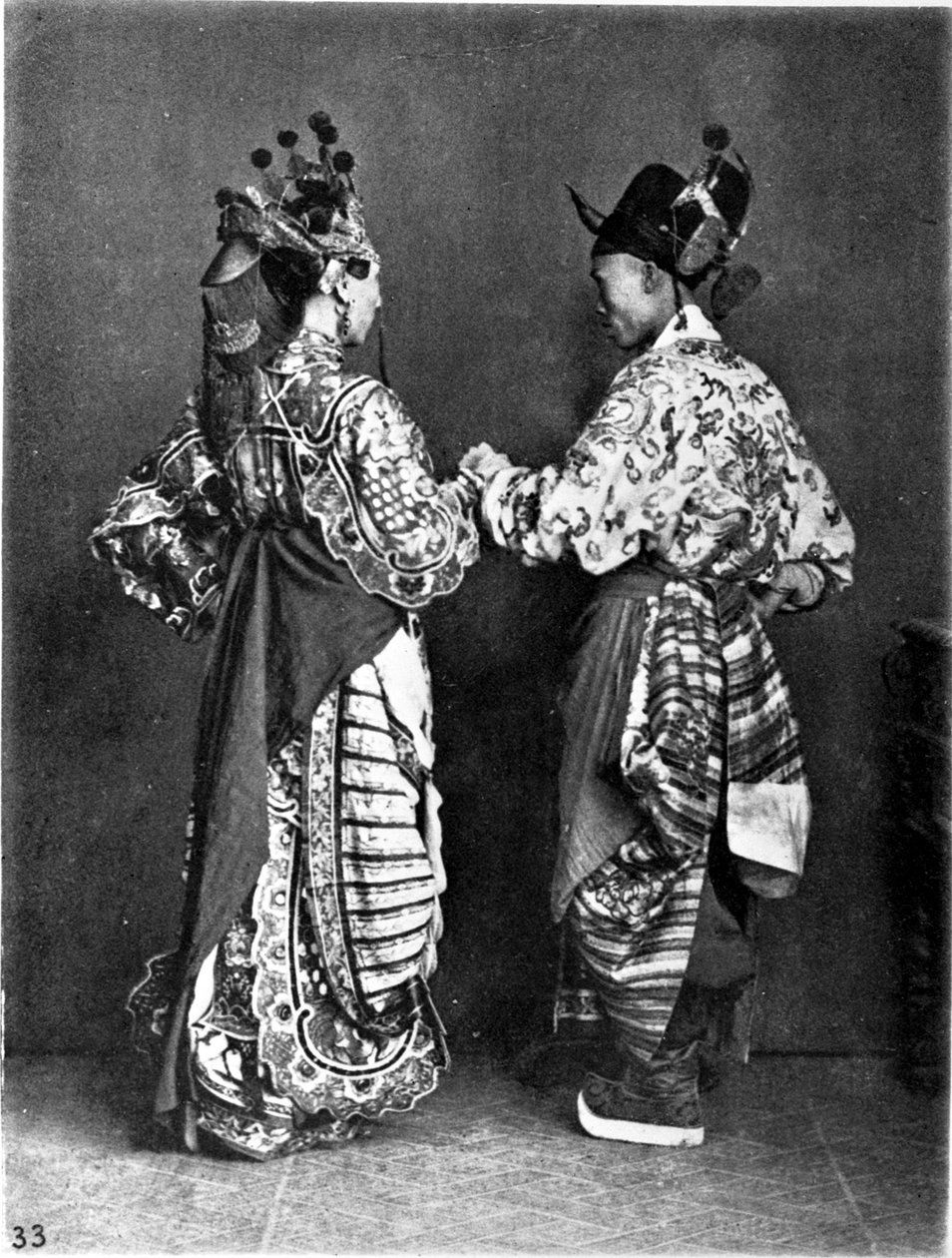Çin, 2 aktör (erkek) 1870 dolayları (fotoğraf) by John Thomson