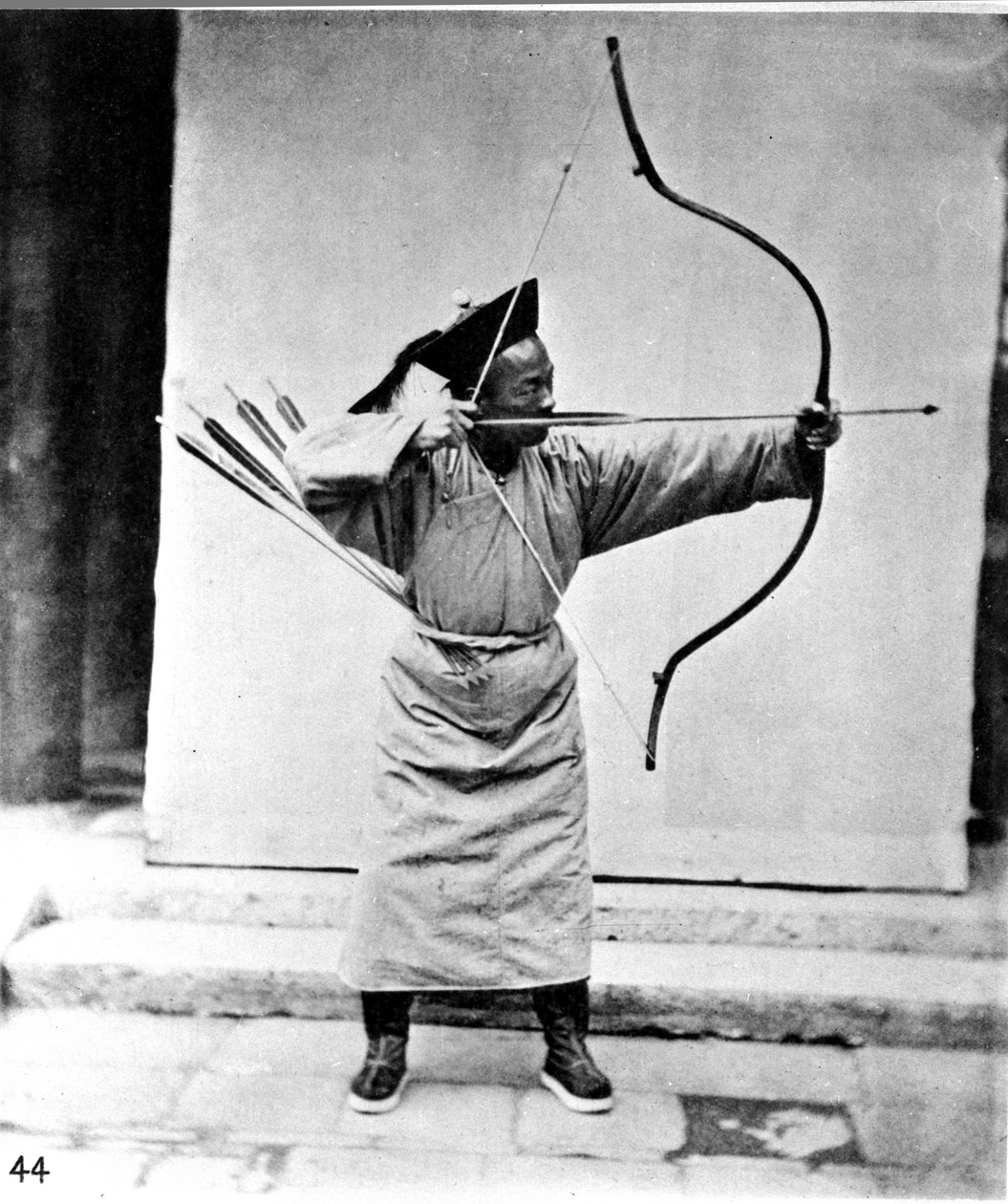 Çin, okçu, 1870 dolayları (fotoğraf) by John Thomson