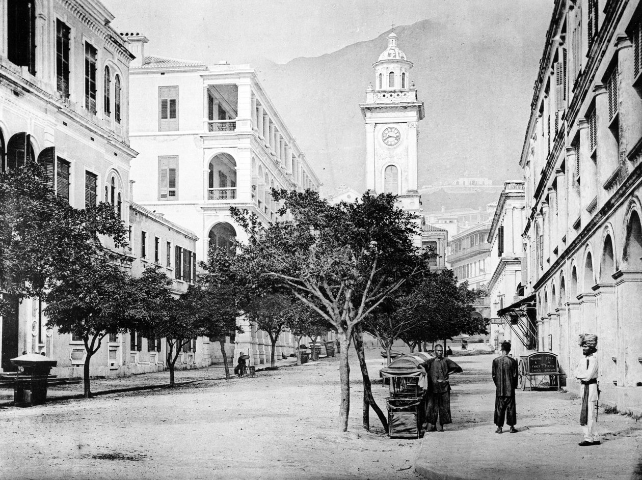 Pedder Caddesi Saat Kulesi, Hong Kong, c.1868-71 by John Thomson