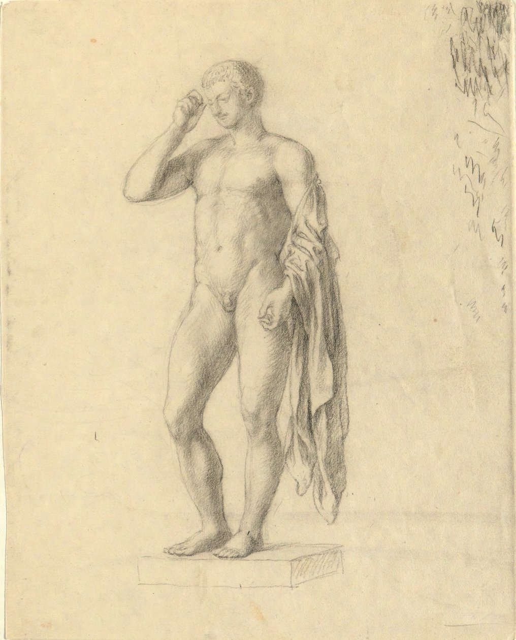 Sol (?) tarafı gösteren Çıplak Erkek Figürü (klasik) by John Trumbull