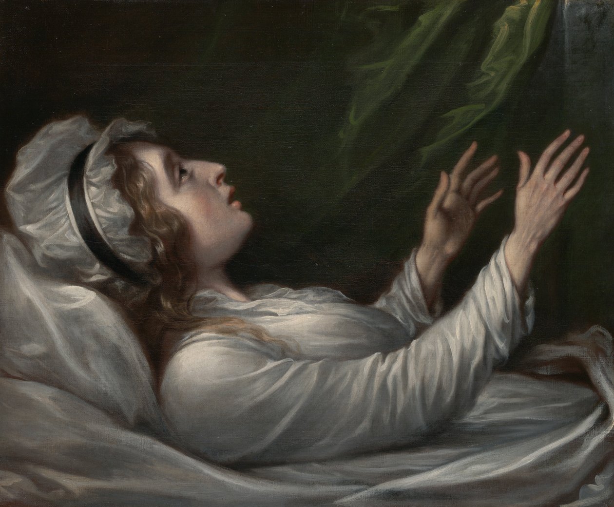Sarah Trumbull ölüm döşeğinde by John Trumbull