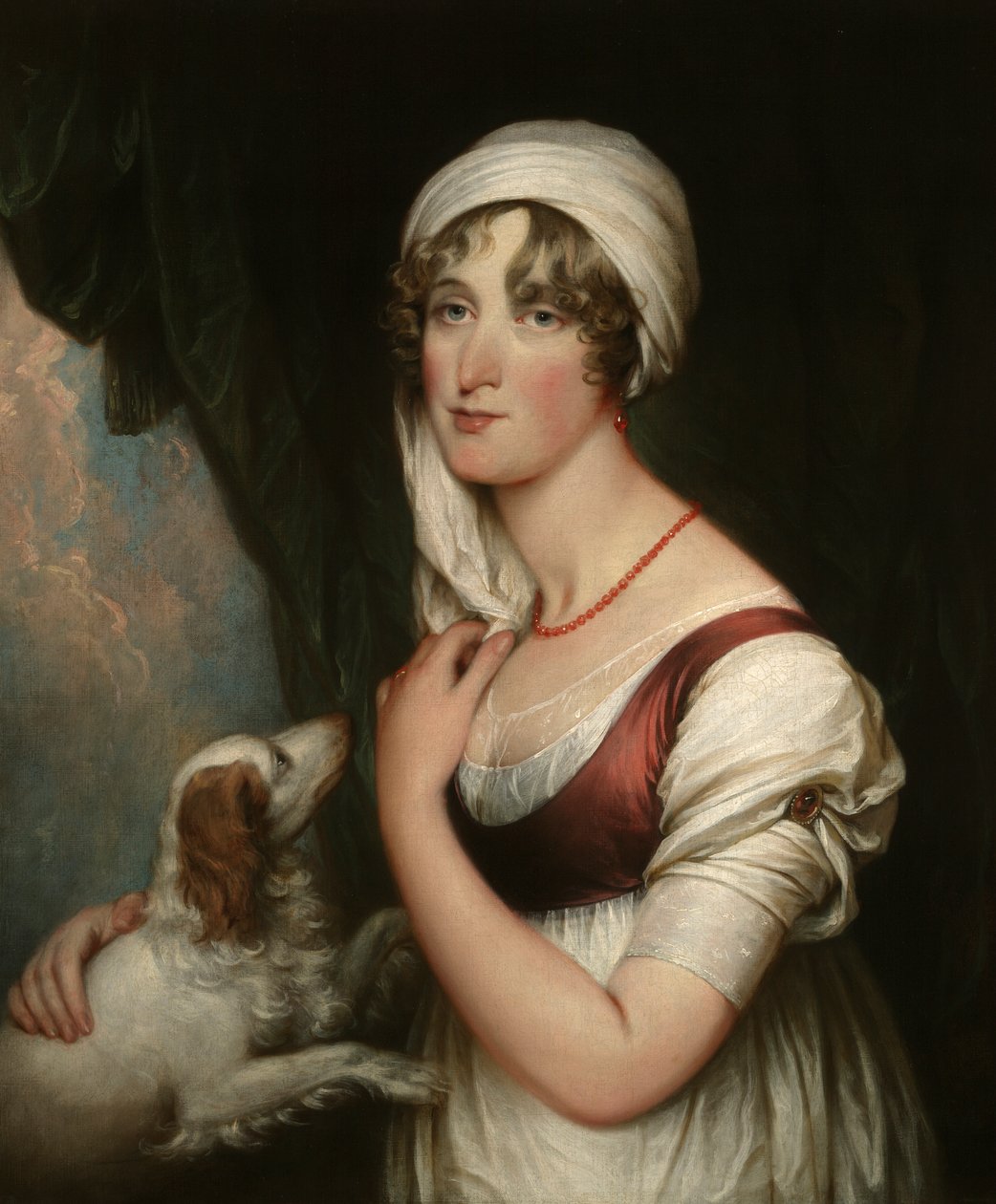 Bir Spaniel ile Sarah Trumbull by John Trumbull