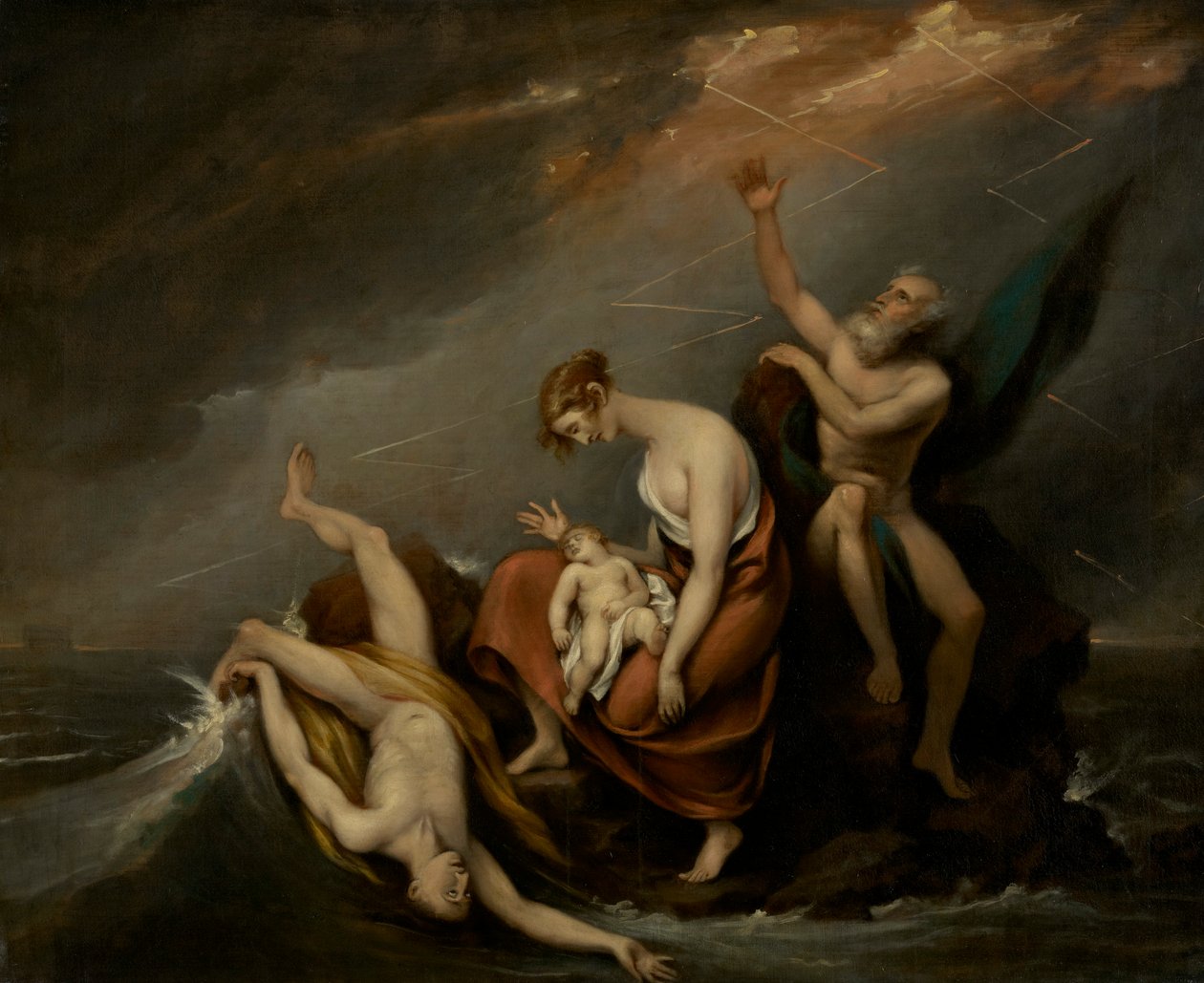 Tufanda Ölen Son Aile (Yaratılış 7:4-24) by John Trumbull
