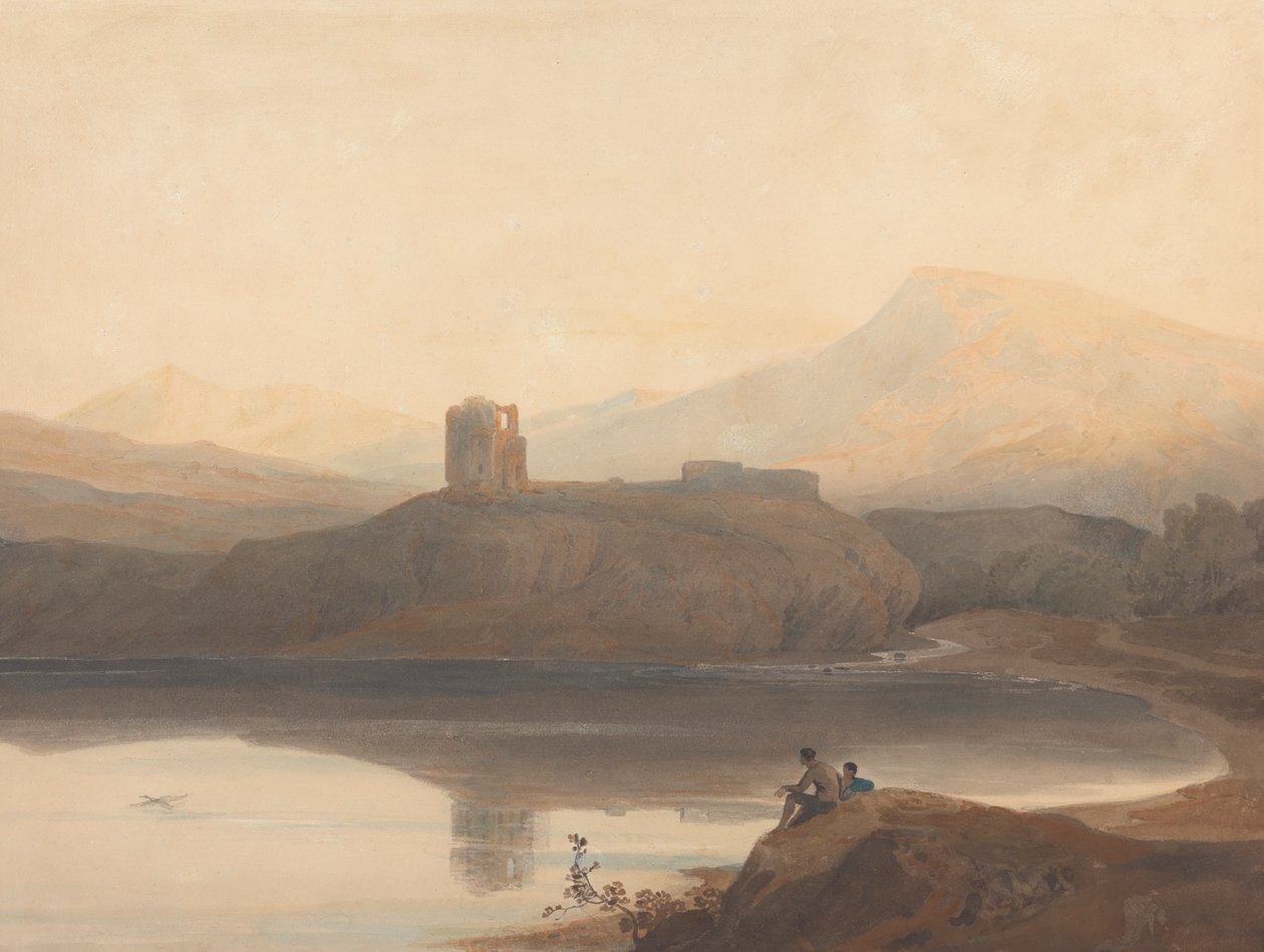Dolbadern Kalesi ile Llanberis Gölü by John Varley