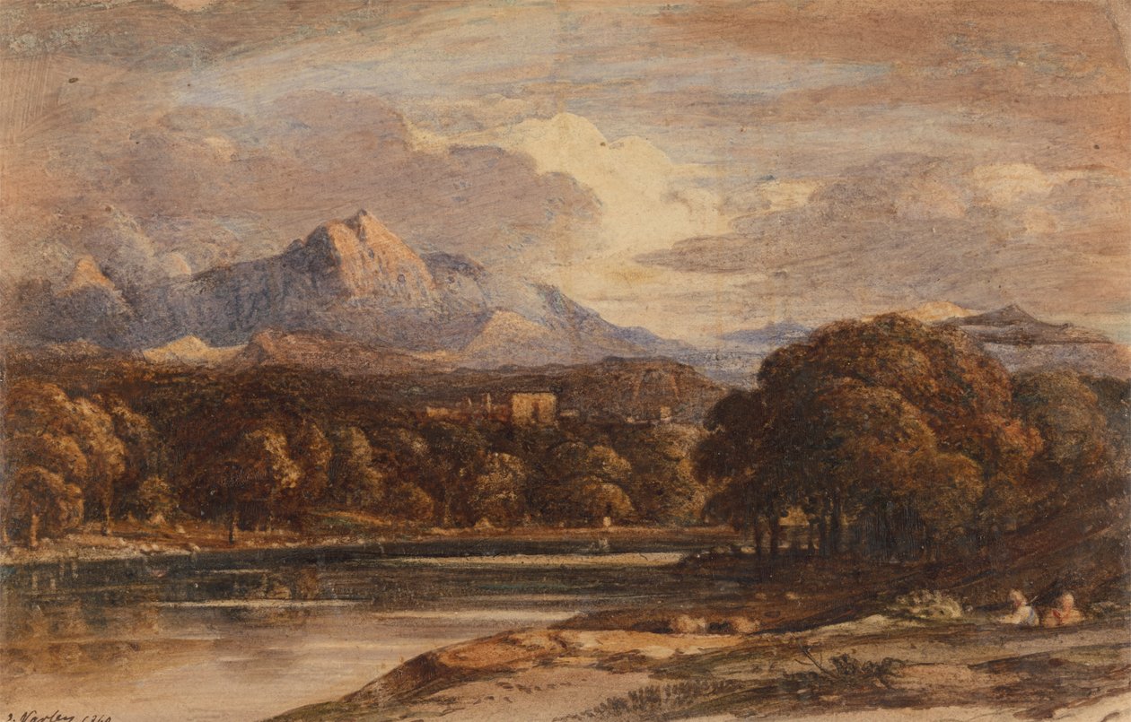 Göl ile Dağlık Manzara by John Varley