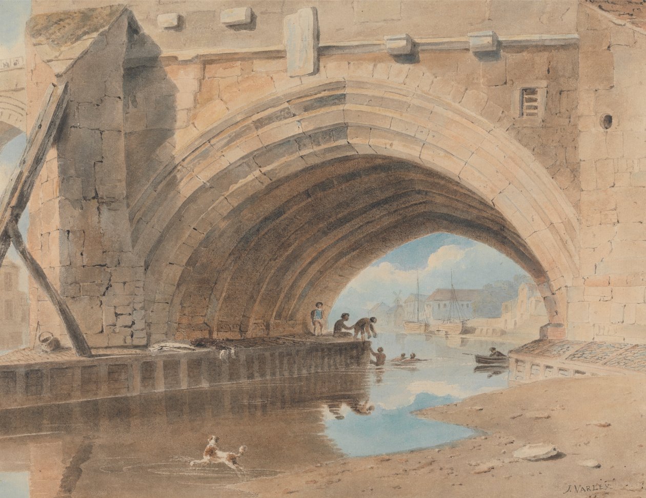 Ouse Köprüsü Altında, Yıkanma by John Varley