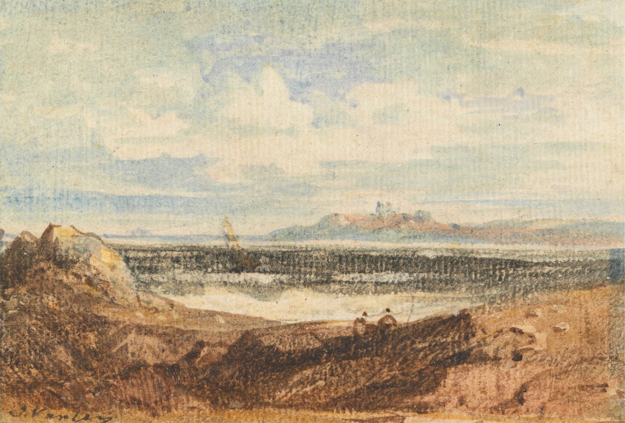 Engebeli Sahil Şeridinin Görünümü, Bamburgh, Northumberland by John Varley