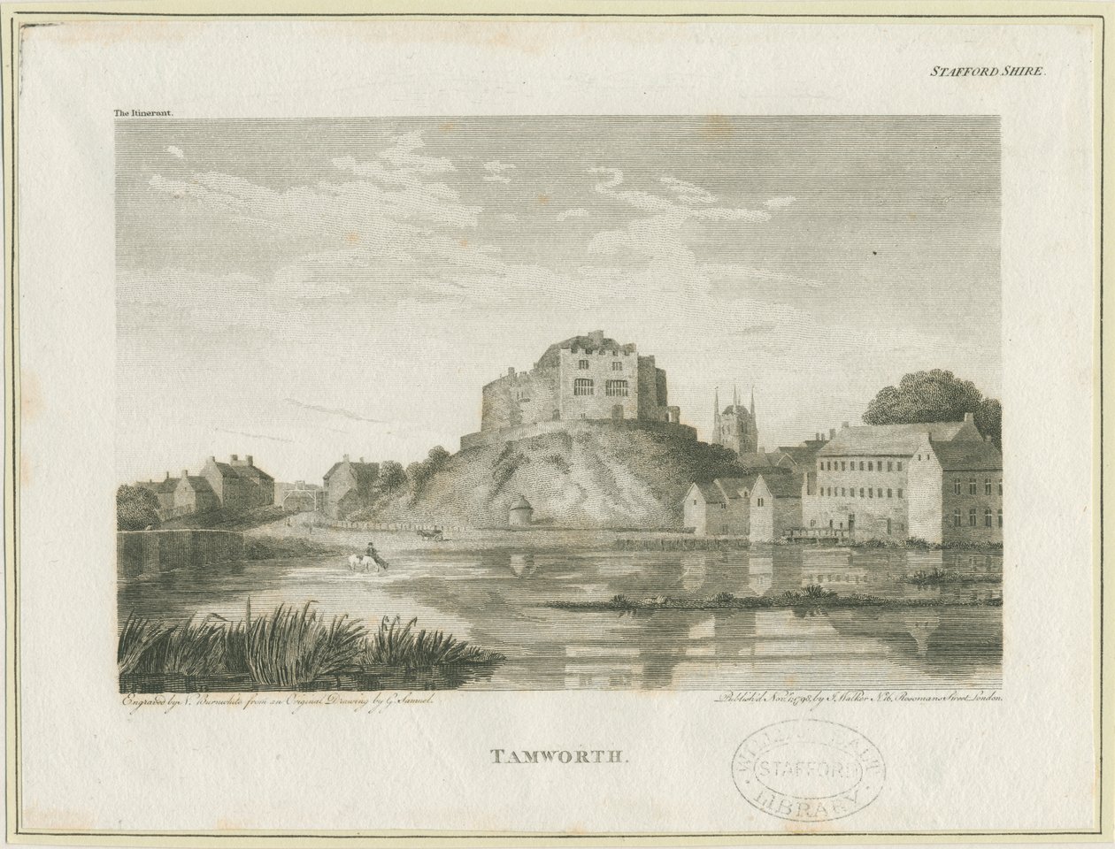 Tamworth Kalesi: gravür, nd [c 1798] by John Walker