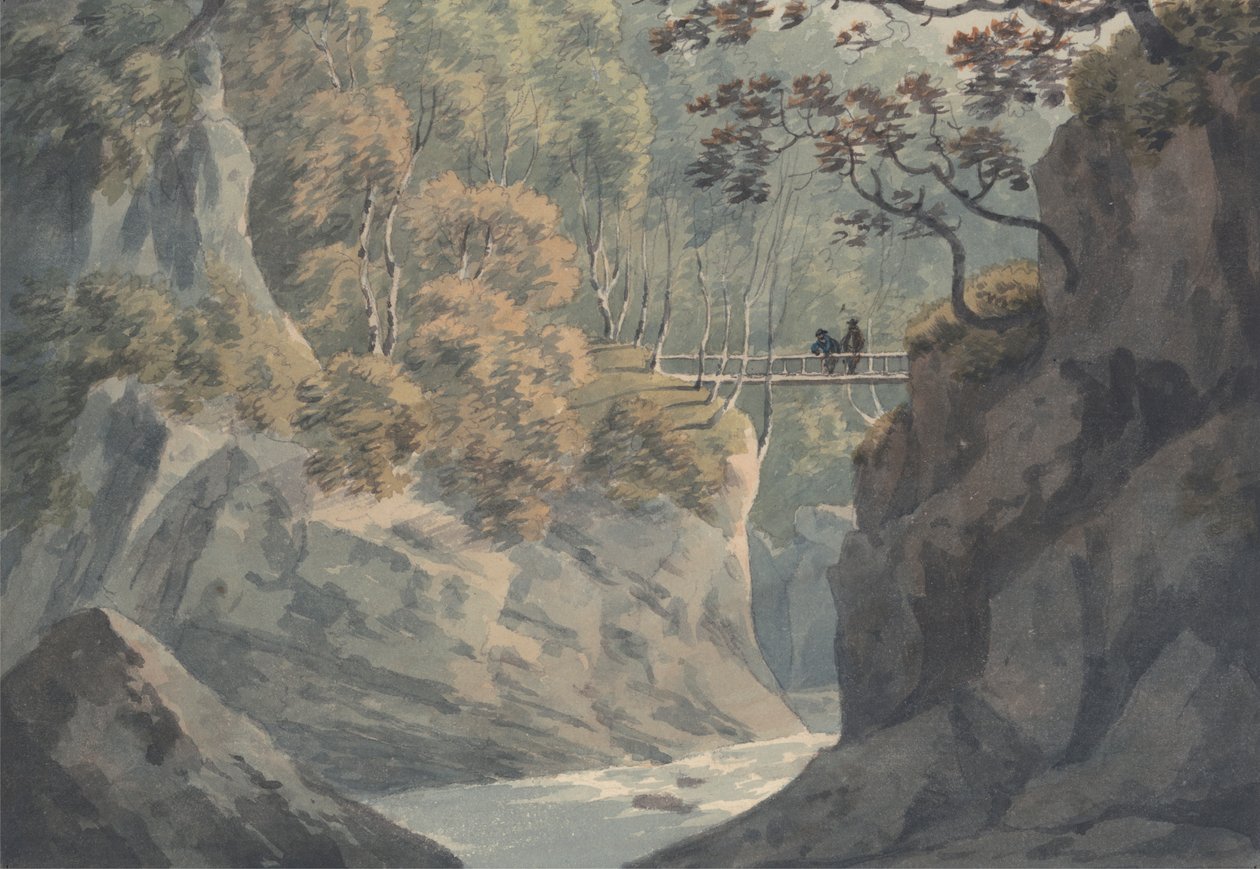 Pistil y Maw yakınlarındaki Alp Köprüsü ve Orman Manzarası by John Warwick Smith